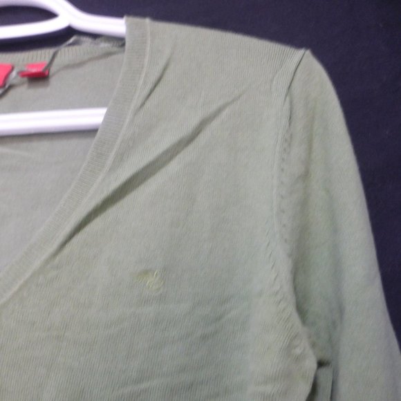 ESPRIT, medium, green V-neck, long sleeve, knit pullover shirt, GUC - Picture 4 of 13